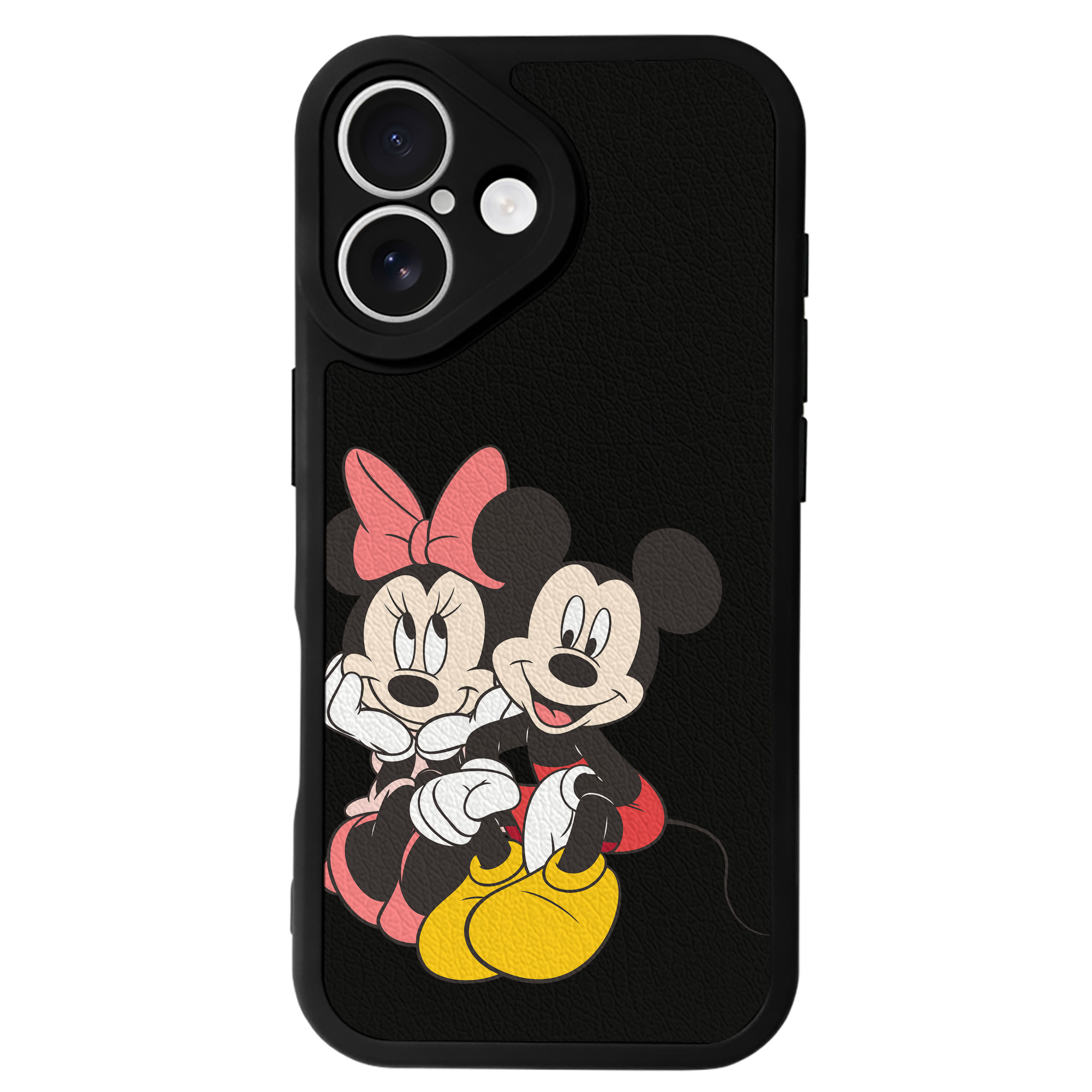 （画像用） ミッキーマウス Mickey Mouse 【iPhone 16シリーズ対応】シリコンスマホケース（レザー調） 材質：シリコン